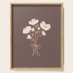 Delicate bouquet of flowers with bow - Peach and mocha copper Serving Tray Gallery Image 1