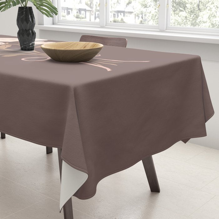 Delicate bouquet of flowers with bow - Peach and mocha copper Tablecloth Gallery Image 3
