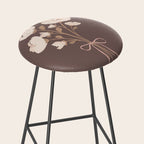 Delicate bouquet of flowers with bow - Peach and mocha copper Stool Gallery Image 2
