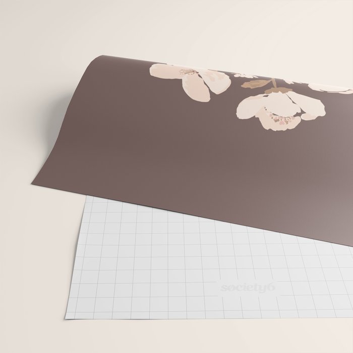 Delicate bouquet of flowers with bow - Peach and mocha copper Wrapping Paper Gallery Image 2