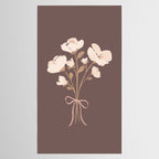 Delicate bouquet of flowers with bow - Peach and mocha copper Tablecloth Gallery Image 2