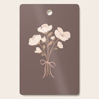 Delicate bouquet of flowers with bow - Peach and mocha copper Cutting Board Gallery Image 1