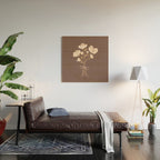 Delicate bouquet of flowers with bow - Peach and mocha copper Wood Wall Art Gallery Image 2