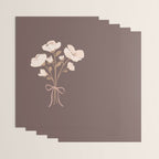 Delicate bouquet of flowers with bow - Peach and mocha copper Wrapping Paper Gallery Image 3