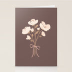 Delicate bouquet of flowers with bow - Peach and mocha copper Stationery Card Gallery Image 2