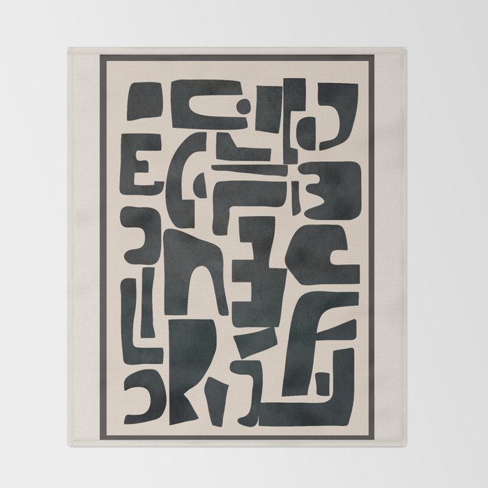 Organic Contemporary Modern Shapes 01 Throw Blanket Gallery Image 2