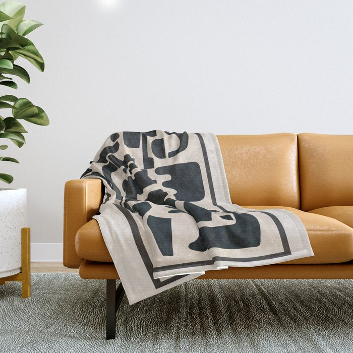 Organic Contemporary Modern Shapes 01 Throw Blanket Gallery Image 1