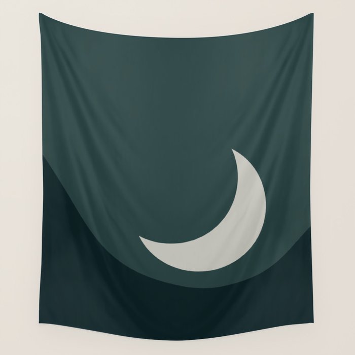 Moonrise Minimalism - Jade Wall Tapestry Gallery Image 1
