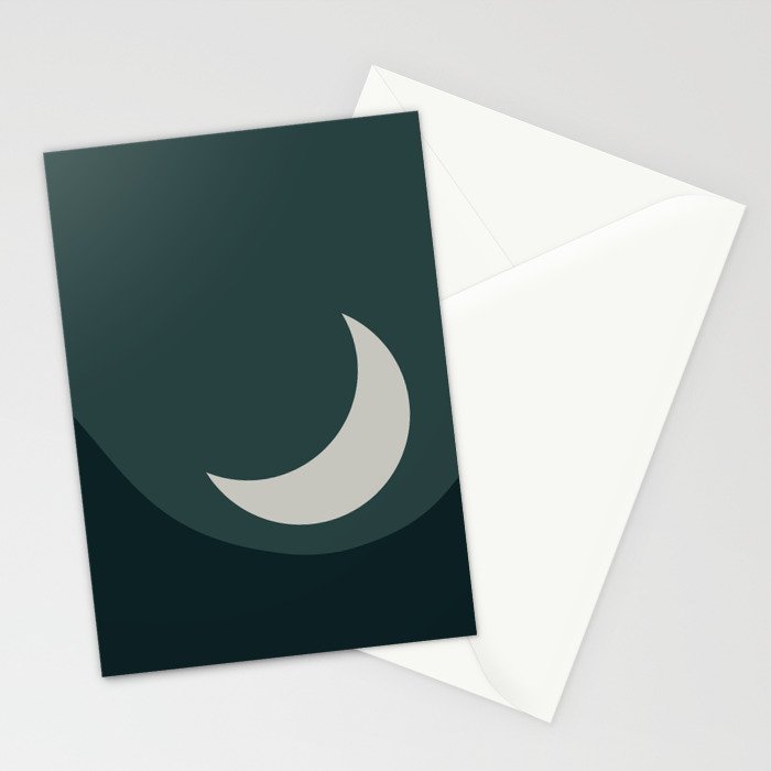 Moonrise Minimalism - Jade Stationery Card Gallery Image 2