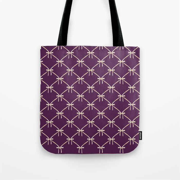 Bows & Ribbons Pattern XXXV Dark Purple Tote Bag Gallery Image 1
