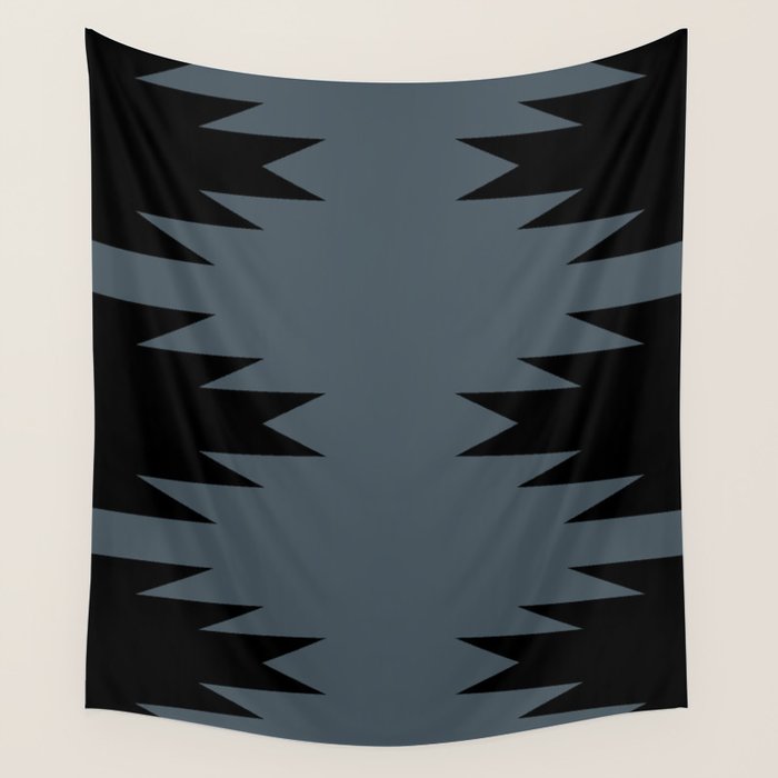Geometric Southwestern Minimalism - Neutral Blue Wall Tapestry Gallery Image 1