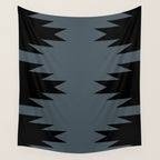 Geometric Southwestern Minimalism - Neutral Blue Wall Tapestry Gallery Image 4