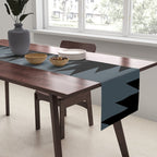 Geometric Southwestern Minimalism - Neutral Blue Table Runner Gallery Image 2