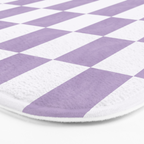 Lilac and white checkered Bath Mat Gallery Image 3