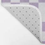 Lilac and white checkered Bath Mat Gallery Image 2