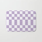 Lilac and white checkered Bath Mat Gallery Image 1