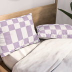 Lilac and white checkered Pillow Sham Gallery Image 2