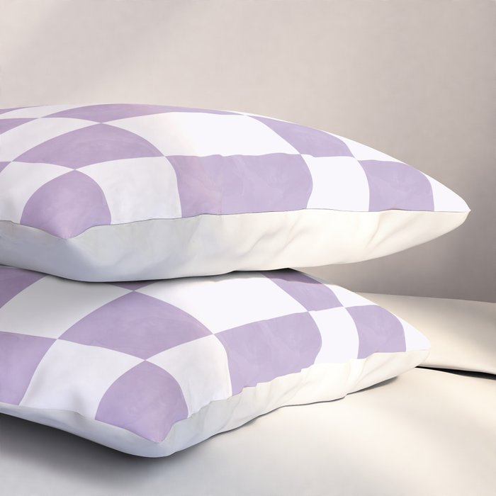 Lilac and white checkered Pillow Sham Gallery Image 3