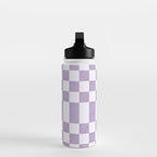 Lilac and white checkered Water Bottle Gallery Image 3