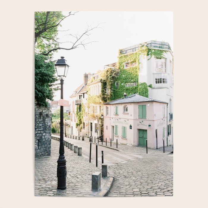La Maison Rose, Pink Café in Paris, France | The Pink House in Montmartre, Paris, France | Fine Art Travel Photography Poster Gallery Image 4
