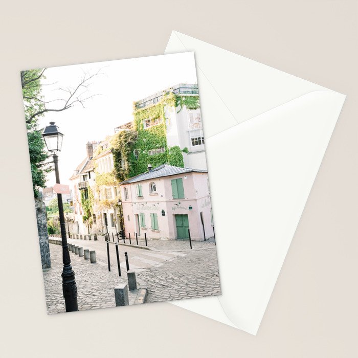 La Maison Rose, Pink Café in Paris, France | The Pink House in Montmartre, Paris, France | Fine Art Travel Photography Stationery Card Gallery Image 2