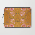 Art Nouveau floral pattern with lines - Honey Laptop Sleeve Gallery Image 1