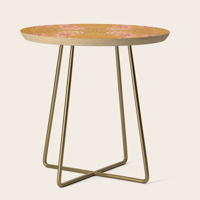 Art Nouveau floral pattern with lines - Honey Side Table Gallery Image 1