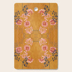 Art Nouveau floral pattern with lines - Honey Cutting Board Gallery Image 1