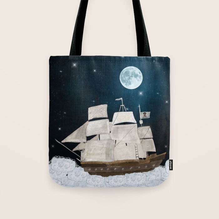 the pirate ghost ship Tote Bag Gallery Image 1