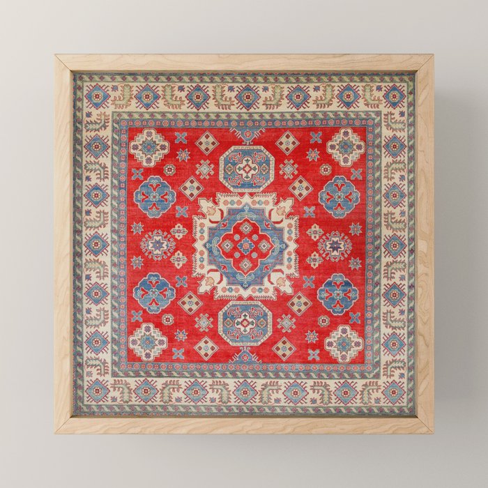 Diamond Eyes Kazak Persian Handmade Rug Mini Art Print Gallery Image 1