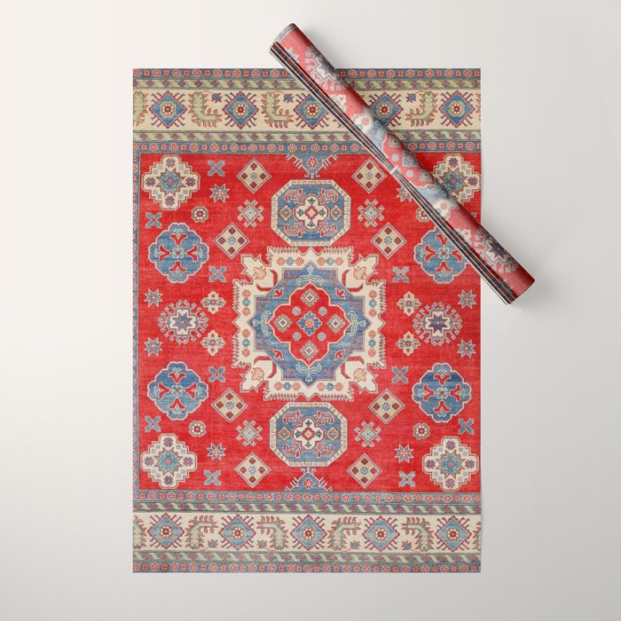 Diamond Eyes Kazak Persian Handmade Rug Wrapping Paper Gallery Image 1