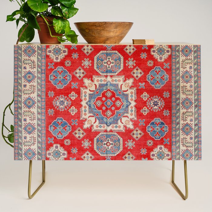 Diamond Eyes Kazak Persian Handmade Rug Credenza Gallery Image 1