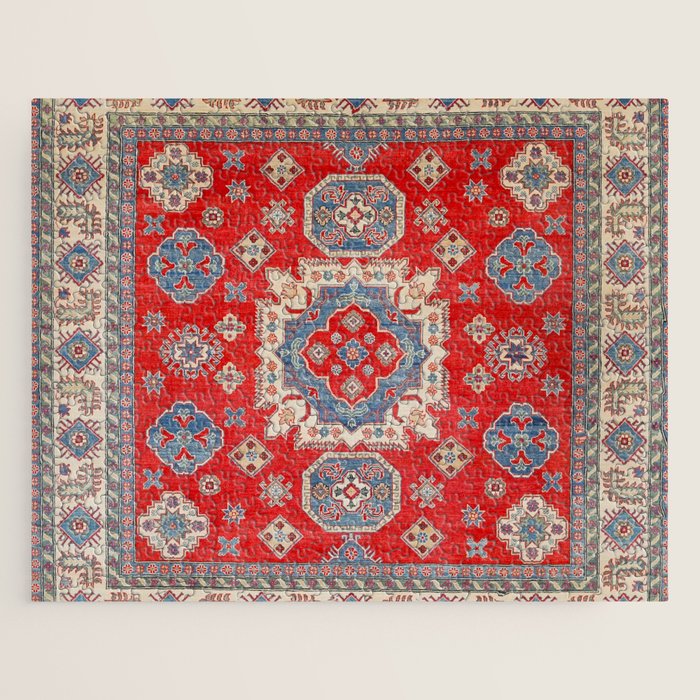 Diamond Eyes Kazak Persian Handmade Rug Jigsaw Puzzle Gallery Image 1