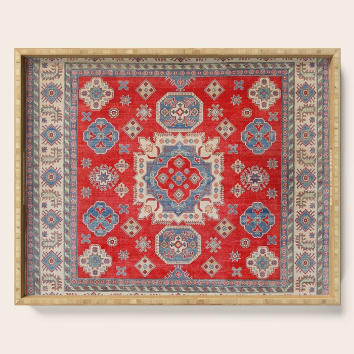 Diamond Eyes Kazak Persian Handmade Rug Serving Tray Gallery Image 1