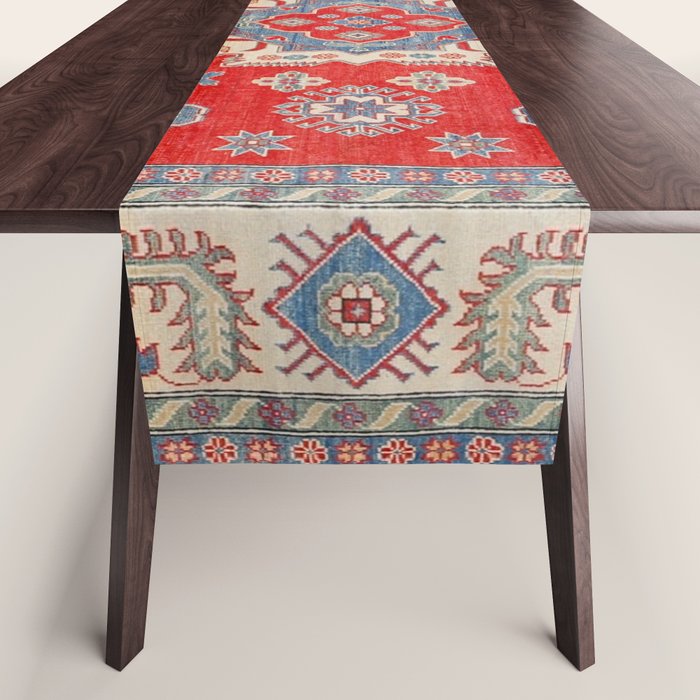 Diamond Eyes Kazak Persian Handmade Rug Table Runner Gallery Image 1