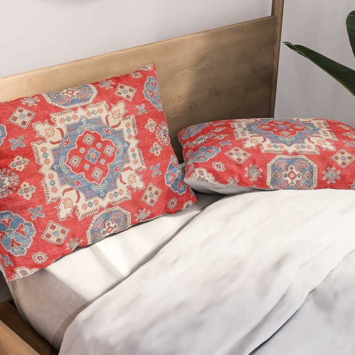 Diamond Eyes Kazak Persian Handmade Rug Pillow Sham Gallery Image 2