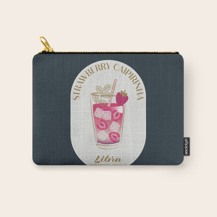 Strawberry Caipirinha Cocktail Zodiac Sign Carry All Pouch Gallery Image 1
