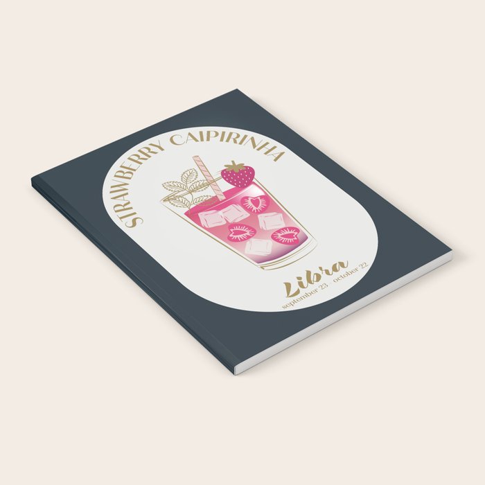 Strawberry Caipirinha Cocktail Zodiac Sign Notebook Gallery Image 2