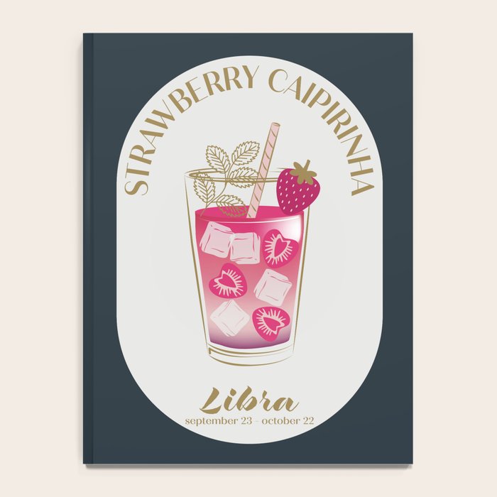 Strawberry Caipirinha Cocktail Zodiac Sign Notebook Gallery Image 4