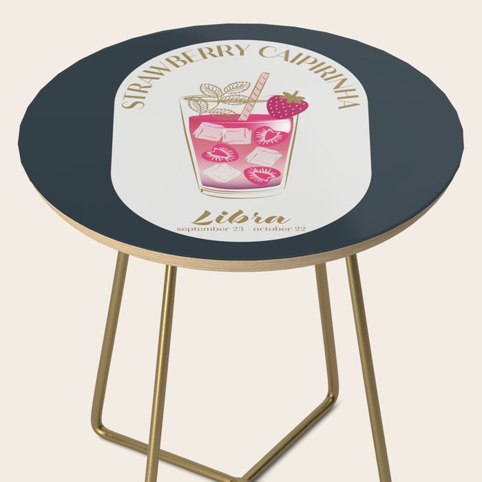 Strawberry Caipirinha Cocktail Zodiac Sign Side Table Gallery Image 2
