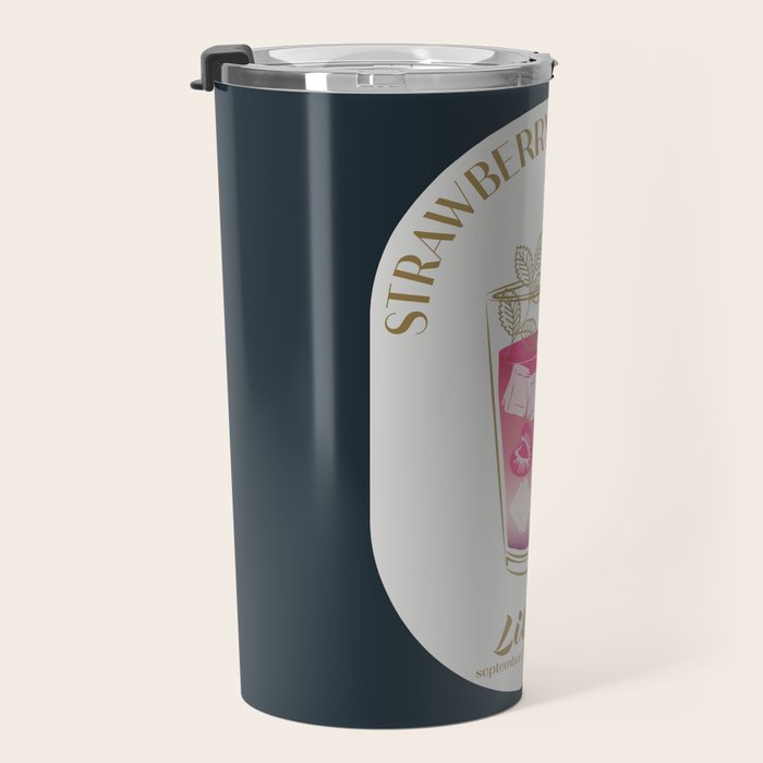 Strawberry Caipirinha Cocktail Zodiac Sign Travel Mug Gallery Image 3
