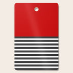 Half Striped Gray - Solid Red Cutting Board Gallery Image 1