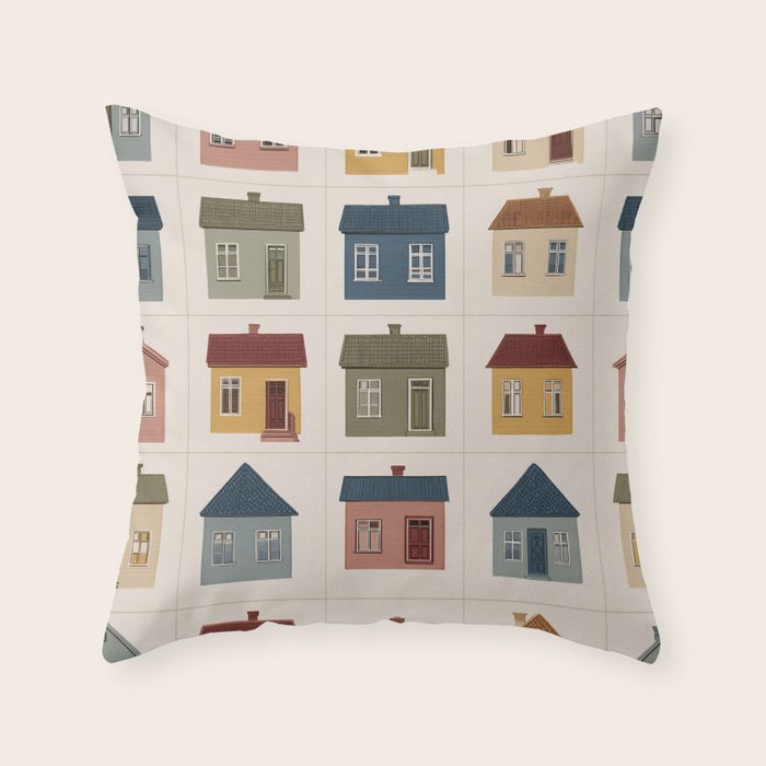 Whimsical Cottage Grid - Cozy Heirloom Throw Pillow Gallery Image 6