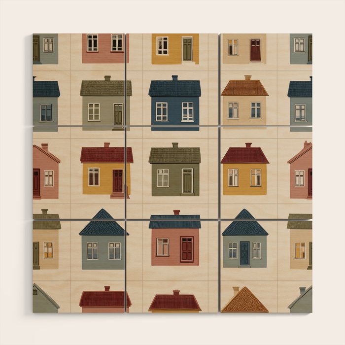 Whimsical Cottage Grid - Cozy Heirloom Wood Wall Art Gallery Image 1