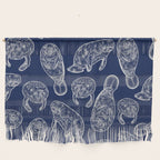 Manatees - Navy Wall Hanging Gallery Image 1