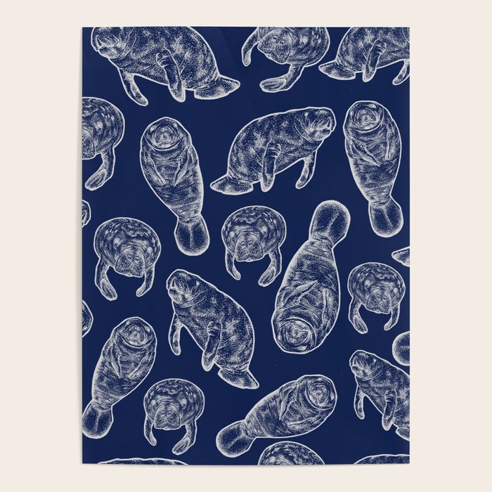 Manatees - Navy Poster Gallery Image 4