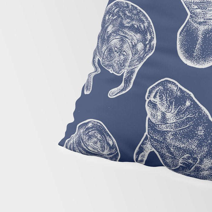Manatees - Navy Pillow Sham Gallery Image 4
