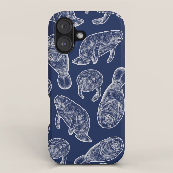 Manatees - Navy iPhone Case Gallery Image 1