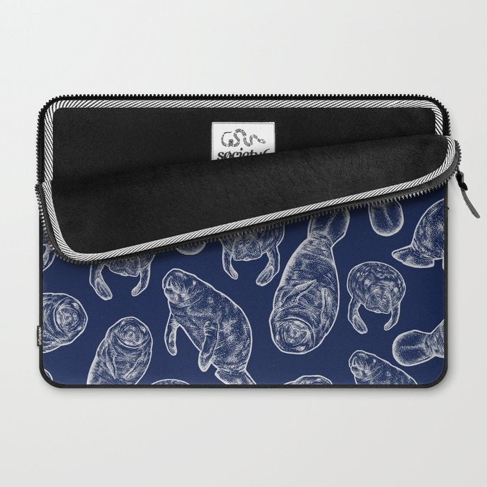 Manatees - Navy Laptop Sleeve Gallery Image 2