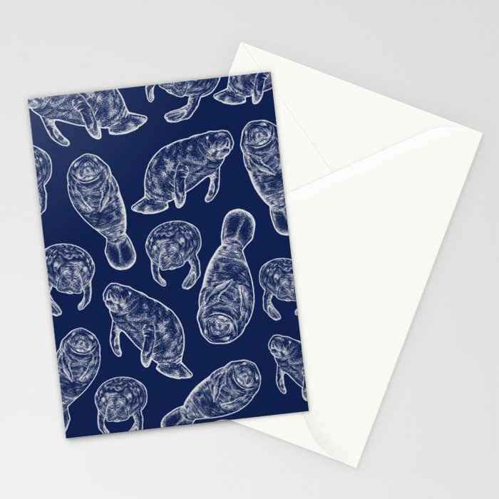 Manatees - Navy Stationery Card Gallery Image 2